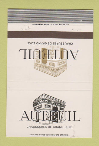 Matchbook Cover - Auteuil Chaussuers De Grand Brussels Belgium Anvers 40 Strike
