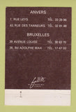 Matchbook Cover - Auteuil Chaussuers De Grand Brussels Belgium Anvers 40 Strike