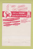 Matchbook Cover - Auto Parts Delco GM AC 40 Strike