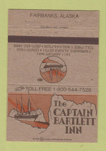 Matchbook Cover - Captain Barlett Inn Fairbanks AK 40 Strike