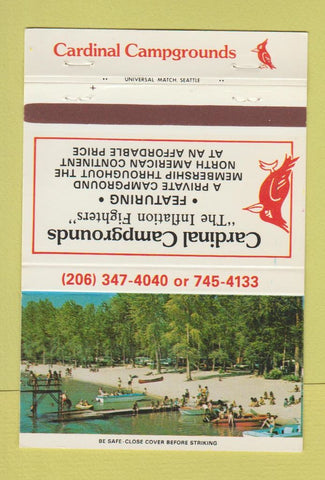 Matchbook Cover - Cardinal Camping Campground Everett WA 40 Strike