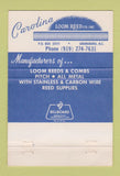 Matchbook Cover - Carolina Loom Reed Greensboro NC 40 Strike