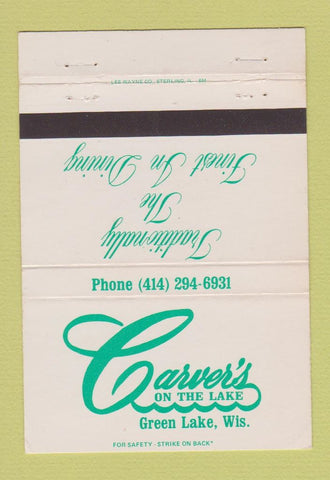 Matchbook Cover - Carver's on the Lake Green Lake WI 40 Strike