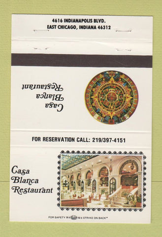 Matchbook Cover - Casa Blanca Restaurant East Chicago IN 40 Strike
