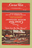 Matchbook Cover - Casa Rio Mexican Restaurant San Antonio TX WEAR 40 Strike