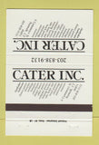 Matchbook Cover - Cater Inc Norwalk CT 40 Strike