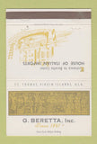 Matchbook Cover - G Beretta Italian Imports St Thomas Virgin Islands 40 Strike