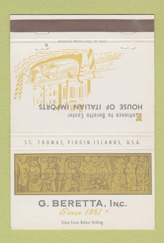 Matchbook Cover - G Beretta Italian Imports St Thomas Virgin Islands 40 Strike