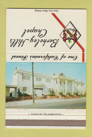 Matchbook Cover - Berkeley Hills Chapel Funeral Berkeley CA 40 Strike