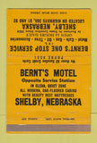 Matchbook Cover - Brent's Motel Shelby NE oil gas cafe 40 Strike