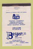 Matchbook Cover - Beyer Real Estate Cape Coral FL 40 Strike