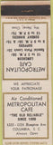 Matchbook Cover - Metropolitan Cafe Columbia SC Diamond