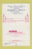 Matchbook Cover - Prasser Funeral Home Milwaukee WI 40 Strike