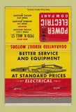 Matchbook Cover - Power Electric Jackson MS Columbus Natchez 40 Strike