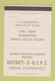 Matchbook Cover U Power Squadrons 1962 Potomac River Washington DC 40 Strike