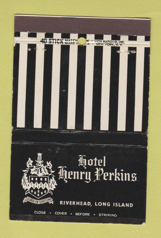 Matchbook Cover - Hotel Henry Perkins Riverhead LI NY WEAR 40 Stick