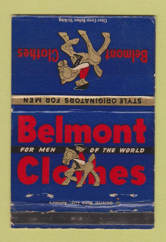 Matchbook Cover - Belmont Clothes Baltimore MD WEAR 40 Strike
