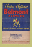 Matchbook Cover - Belmont Clothes Baltimore MD WEAR 40 Strike