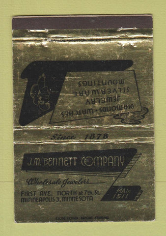 Matchbook Cover - JM Bennet Jewelry Minneapolis MN WORN 40 Strike