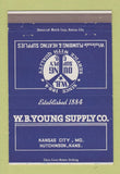 Matchbook Cover - Young Plumbing Supply Kansas City MO Hutchingson KS 40 Strike