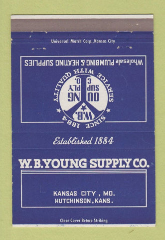 Matchbook Cover - Young Plumbing Supply Kansas City MO Hutchingson KS 40 Strike