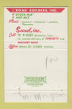 Matchbook Cover - Road Builders Sand Inc Nashville TN 40 Strike
