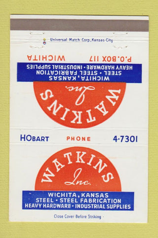 Matchbook Cover - Watkins Steel Fabrication Wichita KS 40 Strike