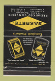 Matchbook Cover - Sakrete Concrete 40 Strike