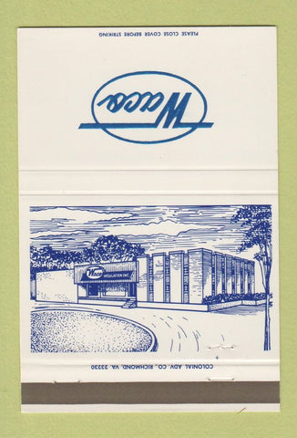 Matchbook Cover - Waco Insulation Richmond VA Newport News Norfolk 40 Strike