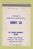 Matchbook Cover - St Louis Traffic Club MO 1953 Dinner 40 Strike