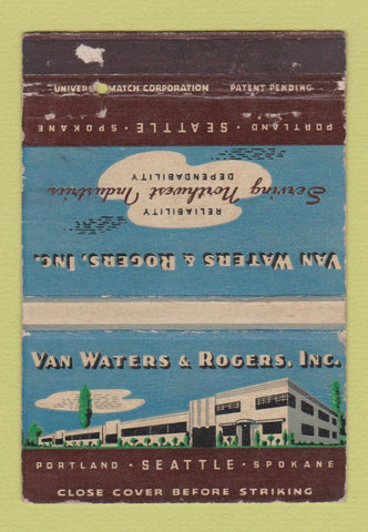 Matchbook Cover - Van Waters Rogers Seattle WA Laundry Supply WEAR 40 Strike