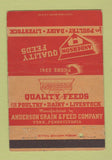 Matchbook Cover - Anderson Quality Feeds York PA 40 Strike
