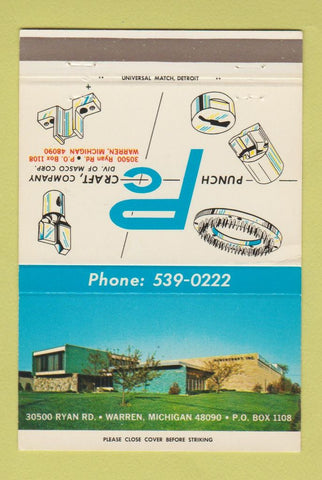 Matchbook Cover - Punch Craft Warren MI 40 Strike