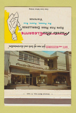 Matchbook Cover - Puerto Rico Elegante Clothes Rio Piedras WEAR 40 Strike