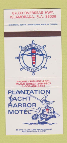 Matchbook Cover - Plantation Yacht Harbor Motel Islamorada FL WEAR 30 Strike