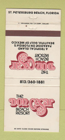 Matchbook Cover - Don Cesar Beach Resort St Petersburg Beach FL WEAR 30 Strike