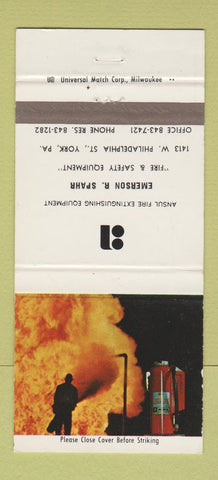 Matchbook Cover - Ansul Fire Extinguisher Emerson Spahr York PA 30 Strike