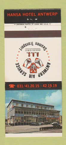 Matchbook Cover - Antwerp Air Service Hansa Hotel 30 Strike
