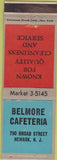 Matchbook Cover - Belmore Cafeteria Newark NJ