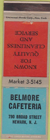 Matchbook Cover - Belmore Cafeteria Newark NJ