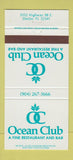 Matchbook Cover - Ocean Club Restaurant Destin FL 30 Strike