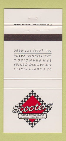 Matchbook Cover - Scooters Bar Restaurant San Francisco CA 30 Strike