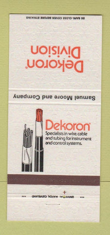 Matchbook Cover - Dekoron Wire Cable  Aurora OH Samuel Moore 30 Strike