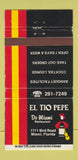 Matchbook Cover - El Tio Pepe Restaurant Miami FL WEAR 30 Strike