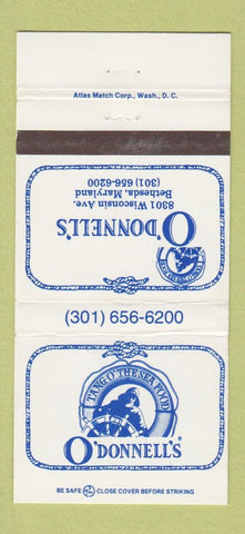 Matchbook Cover - O'Donnell's Bethesda MD restaurant  30 Strike