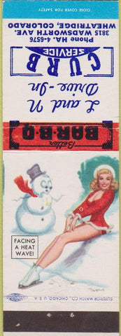 Matchbook Cover - L and M Drive In Wheatridge CO pinup BBQ