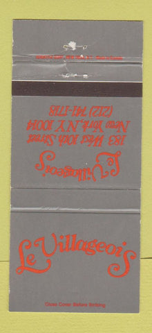 Matchbook Cover - Le Villageois Restaurant New York City WEAR 30 Strike