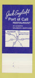 Matchbook Cover - Port of Call Restaurant Salisbury MD 30 Strike