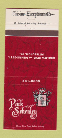 Matchbook Cover - Park Schenley Restaurant Pittsburgh PA 30 Strike
