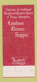 Matchbook Cover - Park Schenley Restaurant Pittsburgh PA 30 Strike